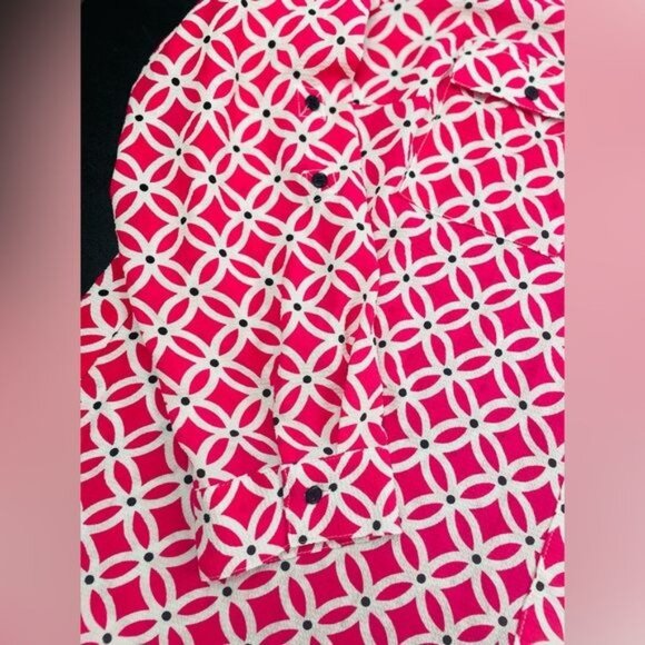 STUDIO WORKS Woman 2X Blouse Pink Front ZIP & 2 Pocket - Picture 12 of 15